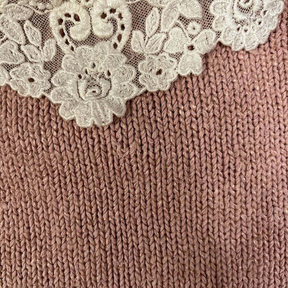 Vintage Silk Rayon Sweater Pink Collared SML Sport Knit Size S - Picture 9 of 9